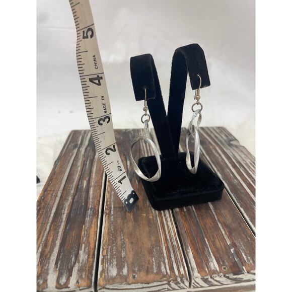 Women's Silver Drop Dangle Earrings GUC Boho Modern - Picture 4 of 4